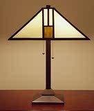 美国代购 蒂凡尼台灯Tiffany金白色三角灯罩25Hx18D客厅卧室灯