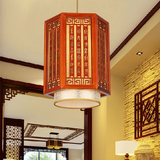 中式吊灯仿古实木吊灯餐厅过道灯茶楼吊灯羊皮灯古典红木中式灯具