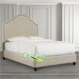 特价美式亚麻高背床北欧宜家酒店小户型主卧单人床高箱软体床大床