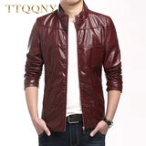 TTQQNY 韩版青年修身薄款休闲皮衣春季新款男士立领外套2001