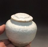 瓷器 瓷瓶 老瓷器 古玩古董古代 元代德化窑瓷器暗花白瓷罐子