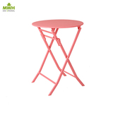 MWH曼好家德国铁板折叠餐桌创意简约时尚欧式铁艺多色折叠圆桌