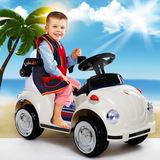 新款 甲壳虫四轮电动车宝宝模型玩具车带遥控小孩汽车避震缓启动