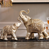 欧式家居饰品仿古工艺品创意招财摆设客厅电视柜装饰一对大象摆件