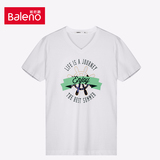 Baleno/班尼路男装 时尚休闲创意印花V领短袖T恤 韩版时尚夏装潮