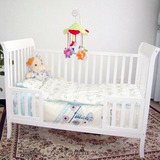 白色实木婴儿床赠小护栏 床板3档调节 贝乐堡泰迪同款 双十一促销