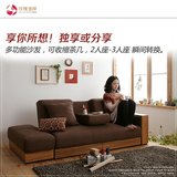 小户型日式多功能实木折叠沙发床1.8 1.5米布艺沙发床转角组合