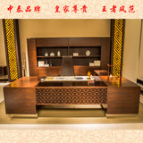 广东国景VS中泰龙2.8/3.2/3.6米实木油漆老板桌大班桌总裁办公桌