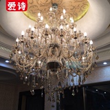 欧式水晶吊灯奢华客厅餐厅复式楼梯别墅酒店大厅蜡烛大吊灯具三层