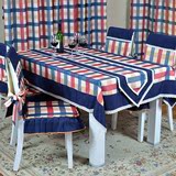羽芯   诺曼底逆光年 欧式地中海风格 家用餐椅套 格子桌布套件
