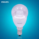 飞利浦 LED灯泡4W/E14小螺口暖光色黄光透明球形节能灯泡