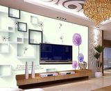 欧式3D立体简约蒲公英墙纸壁画客厅卧室沙发电视背景墙壁纸壁画