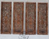 东阳木雕 红木挂屏 实木雕刻挂件香樟木四条屏风 中式仿古竖屏