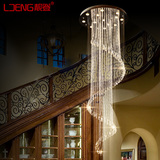楼梯间长吊灯旋转 简约现代复式楼别墅客厅创意欧式奢华水晶吊灯