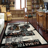 CasAmore美式进口地毯现代复古风欧式客厅地毯茶几垫办公酒店大堂