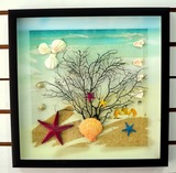 海洋风装饰画地中海风情立体珊瑚贝壳画 客厅餐厅走廊卧室海树画
