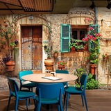 定制怀旧复古咖啡馆西餐厅背景墙纸 砖纹壁纸古典建筑3D防水壁画