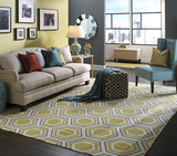 腈纶地毯仿羊毛晴纶地毯混纺客厅卧室茶几定制北欧宜家六边形黄色