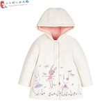 英国代购2016秋正品Mothercare女宝宝女童白色卡通图案开衫外套