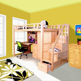 实木松木组合床带书桌衣柜儿童床高架床多功能床上下铺梯柜床