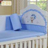 婴爱婴儿床围纯棉可拆洗婴儿床上用品套件7件套新生儿宝宝床围