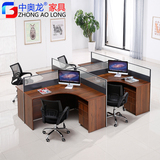 办公桌屏风隔断工作位双人员工电脑桌椅组合4人位办公桌2人职员位