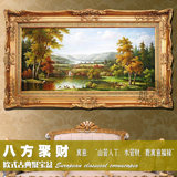 日康 纯手绘有框欧式壁画简约山水挂画 聚宝盆 客厅风景油画
