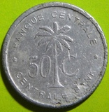 比属刚果硬币1954年50分(卢旺达-布隆迪)铝币18mm品如图