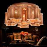 设计师新中式实木LED吸顶灯 北欧个性创意客厅卧室书房餐厅灯具