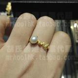 香港代购六福珠宝9999足金黄金珍珠戒指女士全国联保有发票新计价
