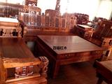 缅甸花梨木大果紫檀现代中式红木家具客厅如意象头雕花沙发包邮