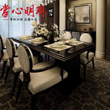 新中式别墅会所酒店包间厢餐桌椅样板房家具样板间新古典餐椅