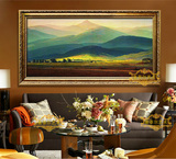 高档风景纯手绘油画现代欧式客厅装饰画玄关壁炉挂画装饰画巨人山