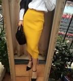 Alice wang自留三色定制2016春新款韩版女修身显瘦针织包臀半身裙