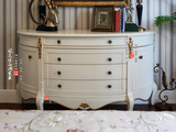 新古典欧式实木斗柜 玄关柜 电视柜4斗柜梳妆台组合白色烤漆定制