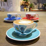 进口陶瓷纯手绘创意特色咖啡店专用花式拉花卡布奇诺咖啡花果茶杯