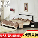 板式床双人床简约现代1.8/5米卧室高箱储物床气动收纳地暖床特价