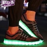 新款七彩发光鞋USB充电荧光鞋夜光鞋LED灯光潮流男鞋休闲运动板鞋