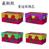 十字绣抽纸盒立体毛线绣纸巾盒长方形植物花卉客厅纸抽盒手工绣