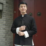 中国风唐装男中式外套冬秋装青年中年改良汉服长袖加厚打底衫