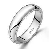 一对免费刻字男女光面戒指纯银镀白金韩版个性时尚银饰品尾戒指环