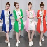2016夏季新款大码女装中国风印花棉麻连衣裙两件套民族风亚麻套装