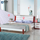 床+单个床头柜+床垫现代简约中式双人床婚床卧室家具实木床