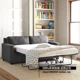 小户型折叠1.5 /1.8简约现代宜家美式卧室双人麻布艺实木沙发床
