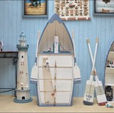 特惠新款地中海风实木大船柜船形柜储物抽屉收纳柜展示柜带桨