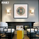 沙发背景墙新中式婚房挂画现代客厅装饰画民族风壁画锦绣