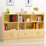 实木书柜带门儿童书橱书架简易柜自由组合储物柜置物架松木小柜子