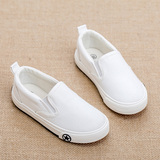 芭芭鸭儿童帆布鞋男童女童鞋白色球鞋一脚蹬懒人布鞋2015夏季板鞋