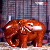 礼品红木大象摆件一对招财风水象工艺品实木家居饰品开业福今客厅