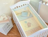 天鹅绒婴儿幼儿童床围帏床靠宝宝夏季透气床品三明治弹性防撞环保
